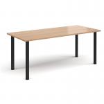 Rectangular black radial leg meeting table 1800mm x 800mm - beech DRL1800-K-B