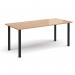 Rectangular black radial leg meeting table 1800mm x 800mm - beech DRL1800-K-B