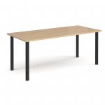 Rectangular black radial leg meeting table 1800mm x 800mm - kendal oak DRL1800-K-KO