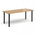 Rectangular black radial leg meeting table 1800mm x 800mm - oak DRL1800-K-O