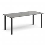 Rectangular black radial leg meeting table 1800mm x 800mm - onyx grey DRL1800-K-OG