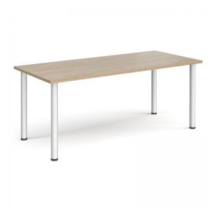 Rectangular silver radial leg meeting table 1800mm x 800mm - Barcelona