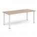 Rectangular silver radial leg meeting table 1800mm x 800mm - barcelona walnut DRL1800-S-BW
