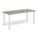 Rectangular silver radial leg meeting table 1800mm x 800mm - grey oak DRL1800-S-GO