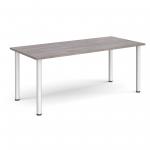 Rectangular silver radial leg meeting table 1800mm x 800mm - grey oak DRL1800-S-GO