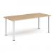 Rectangular silver radial leg meeting table 1800mm x 800mm - kendal oak DRL1800-S-KO