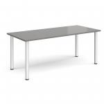 Rectangular silver radial leg meeting table 1800mm x 800mm - onyx grey DRL1800-S-OG