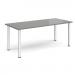 Rectangular silver radial leg meeting table 1800mm x 800mm - onyx grey DRL1800-S-OG
