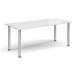 Rectangular silver radial leg meeting table 1800mm x 800mm - white DRL1800-S-WH