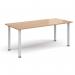 Rectangular white radial leg meeting table 1800mm x 800mm - beech DRL1800-WH-B