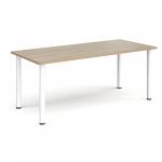 Rectangular white radial leg meeting table 1800mm x 800mm - barcelona walnut DRL1800-WH-BW