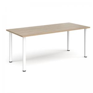 Rectangular white radial leg meeting table 1800mm x 800mm - Barcelona