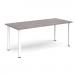 Rectangular white radial leg meeting table 1800mm x 800mm - grey oak DRL1800-WH-GO