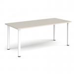 Rectangular white radial leg meeting table 1800mm x 800mm - Light Grey DRL1800-WH-LG