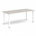 Rectangular white radial leg meeting table 1800mm x 800mm - Light Grey DRL1800-WH-LG