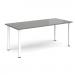 Rectangular white radial leg meeting table 1800mm x 800mm - onyx grey DRL1800-WH-OG
