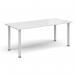 Rectangular white radial leg meeting table 1800mm x 800mm - white DRL1800-WH-WH