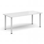 Rectangular white radial leg meeting table 1800mm x 800mm - white DRL1800-WH-WH
