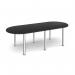 Radial end meeting table 2400mm x 1000mm with 6 chrome radial legs - Black DRL2400-C-BK