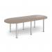 Radial end meeting table 2400mm x 1000mm with 6 chrome radial legs - Barcelona Walnut DRL2400-C-BW