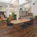 Radial end meeting table 2400mm x 1000mm with 6 chrome radial legs - Barcelona Walnut DRL2400-C-BW