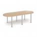 Radial end meeting table 2400mm x 1000mm with 6 chrome radial legs - Kendal Oak DRL2400-C-KO
