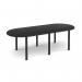 Radial end meeting table 2400mm x 1000mm with 6 black radial legs - Black DRL2400-K-BK