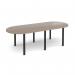 Radial end meeting table 2400mm x 1000mm with 6 black radial legs - Barcelona Walnut DRL2400-K-BW