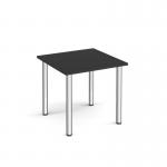 Square chrome radial leg meeting table 800mm x 800mm - Black DRL800-C-BK