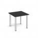 Square chrome radial leg meeting table 800mm x 800mm - Black DRL800-C-BK