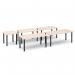 Square chrome radial leg meeting table 800mm x 800mm - Barcelona walnut DRL800-C-BW