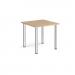 Rectangular chrome radial leg meeting table 800mm x 800mm - kendal oak DRL800-C-KO