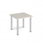 Square chrome radial leg meeting table 800mm x 800mm - Light Grey DRL800-C-LG