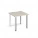 Square chrome radial leg meeting table 800mm x 800mm - Light Grey DRL800-C-LG