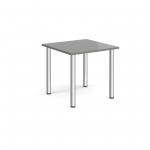 Rectangular chrome radial leg meeting table 800mm x 800mm - onyx grey DRL800-C-OG