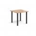 Rectangular black radial leg meeting table 800mm x 800mm - beech DRL800-K-B