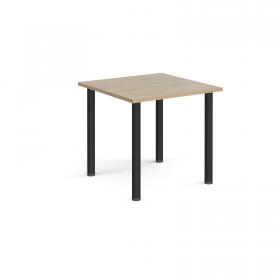 Rectangular black radial leg meeting table 800mm x 800mm - barcelona walnut DRL800-K-BW