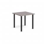 Rectangular black radial leg meeting table 800mm x 800mm - grey oak DRL800-K-GO