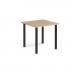 Rectangular black radial leg meeting table 800mm x 800mm - kendal oak DRL800-K-KO