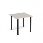 Rectangular black radial leg meeting table 800mm x 800mm - Light Grey DRL800-K-LG