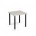 Rectangular black radial leg meeting table 800mm x 800mm - Light Grey DRL800-K-LG