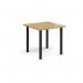 Rectangular black radial leg meeting table 800mm x 800mm - oak DRL800-K-O