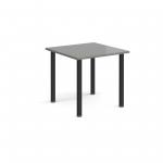 Rectangular black radial leg meeting table 800mm x 800mm - onyx grey DRL800-K-OG