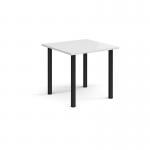Rectangular black radial leg meeting table 800mm x 800mm - white DRL800-K-WH
