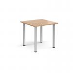 Rectangular silver radial leg meeting table 800mm x 800mm - beech DRL800-S-B