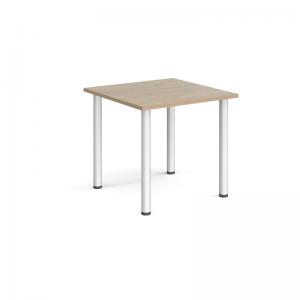 Rectangular silver radial leg meeting table 800mm x 800mm - Barcelona