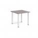 Rectangular silver radial leg meeting table 800mm x 800mm - grey oak DRL800-S-GO