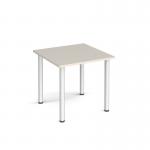Rectangular silver radial leg meeting table 800mm x 800mm - Light Grey DRL800-S-LG