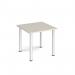 Rectangular silver radial leg meeting table 800mm x 800mm - Light Grey DRL800-S-LG