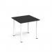 Rectangular white radial leg meeting table 800mm x 800mm - Black DRL800-WH-BK
